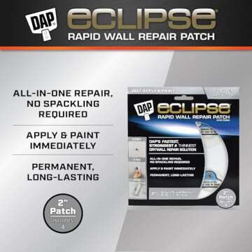 DAP 7079809161 Repair Eclipse Wall Patch, 2 Inch, Clear, 4 Pack,White