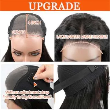 Amanda Wear And Go Glueless Wigs Human Hair Pre Cut Lace 6x4 Deep Wave Wig 180 Density Human Hair Wig Glue HD Lace Front Wig Human Hair 18 Inch