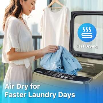 Anypro Portable Washing Machines 27 LBS Full Automatic Clothes Washer and Spinner Combo with 10 Program and 8 Water Level, Compact Laundry Wash Spin Dryer for Apartment RV Dorm, Gold