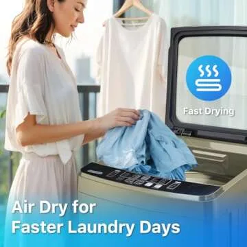 Anypro Portable Washing Machines 27 LBS Full Automatic Clothes Washer and Spinner Combo with 10 Program and 8 Water Level, Compact Laundry Wash Spin Dryer for Apartment RV Dorm, Gold
