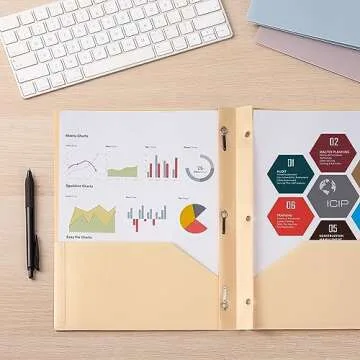 Mr. Pen- Plastic Folders with Pockets and Prong, 5 Pack, Vintage Colors, Pocket Folders, Folders with Prongs, File Folders with Fasteners, 2 Pocket Folder, Folder with Pockets, Two Pocket Folder