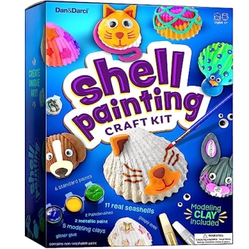 Dan&Darci Kids Sea Shell Painting Kit - Unleash Imagination with Creative Arts & Crafts Activities f...