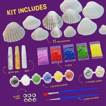 Dan&Darci Seashell Painting Kit for Kids - Arts & Crafts