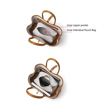 DORIS&JACKY Luxury Leather Tote Bag for Women