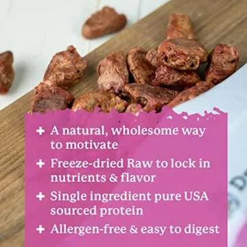 Dr. Harvey's Freeze-Dried Chicken Hearts - Training Dog Treats, Single Ingredient, All-Natural USA Sourced Protein, Allergen-Free - 7 Ounces (Pack of 1)