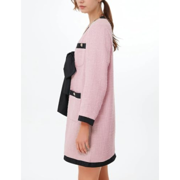 Elegant Women's Tweed Bow Dress for Any Occasion