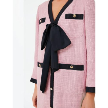 Elegant Women's Tweed Bow Dress for Any Occasion