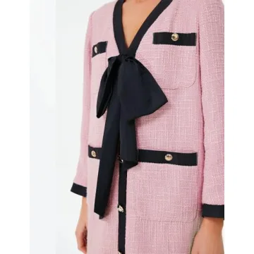 Elegant Women's Tweed Bow Dress for Any Occasion