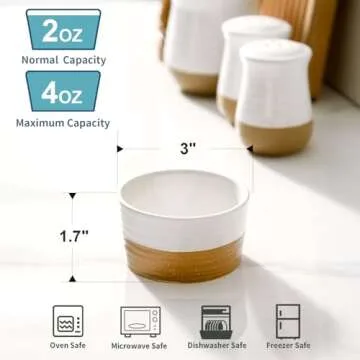 Hasense 4oz Ramekins - Elegant Oven Safe Mini Dishes