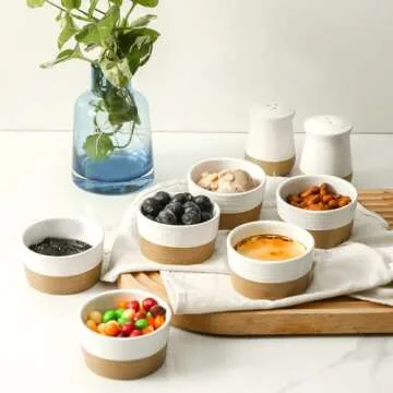 Hasense 4oz Ramekins - Elegant Oven Safe Mini Dishes