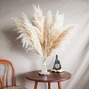 14 Stems 30" inch Dried Pampas Grass Decor Tall, Large Pompas Grass, Boho Neutral Home Decor Bouquet...