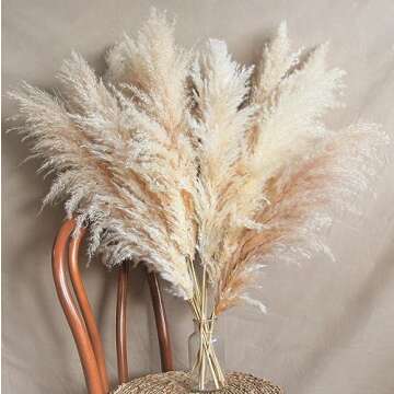 14 Stems 30" inch Dried Pampas Grass Decor Tall, Large Pompas Grass, Boho Neutral Home Decor Bouquet, Fluffy Pampass Grass for Floor Vase Wedding Floral Arrangements Wall Farmhouse Table Decor