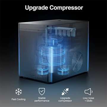 NEEDONE Countertop Ice Maker, 33lbs in 24H Ice Machine, 9 Cubes Ready in 7 Mins Self-Cleaning Ice Cube Makers with Scoop und Basket, 2 Sizes of Bullet Ice for Home Kitchen Office Bar