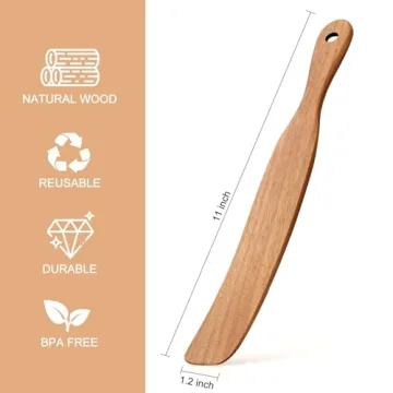 Skinny Wooden Spurtle Perfect for Sourdough and Mixing
