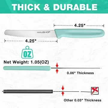 HAUSHOF 6-Piece Steak Knife Set - Premium Serrated Knives in Color