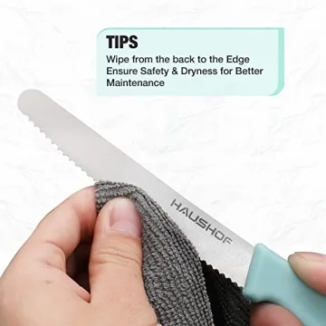 HAUSHOF 6-Piece Steak Knife Set - Premium Serrated Knives in Color