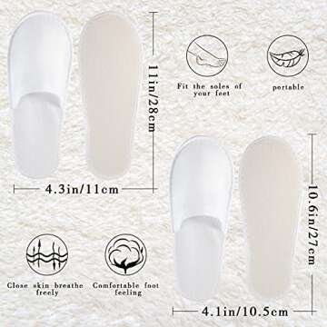 Geyoga 30 Pairs Disposable Spa Slippers for Guest Comfort, 2 Sizes