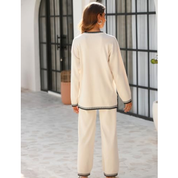 Lentta Women's Knit Sweater Wide Leg Pants Lounge Set