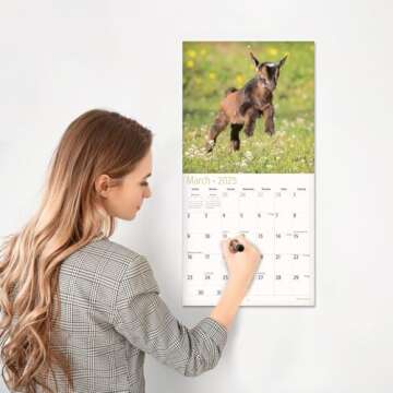 RED EMBER Baby Animals 2025 Wall Calendar 12 Month | 12" x 24" Open | Thick & Sturdy Paper | Giftable | Animal Calendar 2025