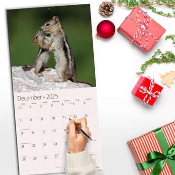 RED EMBER Baby Animals 2025 Wall Calendar 12 Month | 12" x 24" Open | Thick & Sturdy Paper | Giftable | Animal Calendar 2025