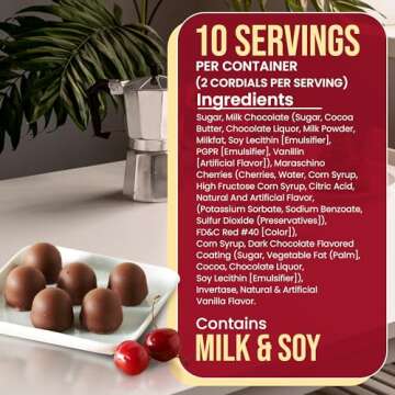 Queen Anne Milk Chocolate Covered Cordial Cherries | 13.2 oz | 20 Piece Gift Box | Whole Cherry Swee...