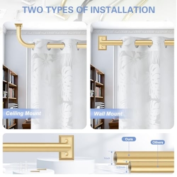 Gold Wrap Around Curtain Rods for Elegant Windows