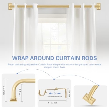 Gold Wrap Around Curtain Rods for Elegant Windows