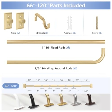 Gold Wrap Around Curtain Rods for Elegant Windows