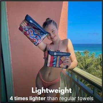 ECCOSOPHY Microfiber Beach Towel -Sand Free Towels are Quick Dry, Light Weight, Super Absorbent-Perfect Pool, Travel, Cruise, Camping Essentials - Oversized Extra Large for Adults (Cancun)