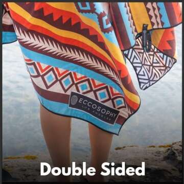 ECCOSOPHY Microfiber Beach Towel -Sand Free Towels are Quick Dry, Light Weight, Super Absorbent-Perfect Pool, Travel, Cruise, Camping Essentials - Oversized Extra Large for Adults (Cancun)