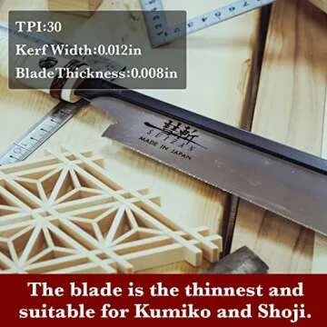 SUIZAN Dozuki Dovetail Saw 8" Crosscut 0.008" Ultra Thin Blade - Professional Japanese Pullsaw Handsaw Woodworking Tools