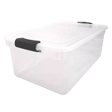 HOMZ 64 Quart Clear Storage Bins with Lidding