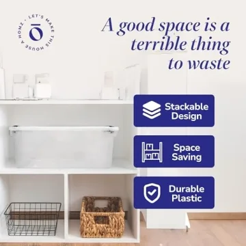 HOMZ 64 Quart Clear Storage Bins with Lidding