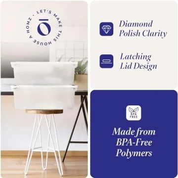 HOMZ 64 Quart Clear Storage Bins with Lidding