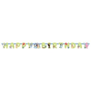Bluey Birthday Party Supplies Bundle includes Table Cover and Happy Birthday Banner and 1 Dinosaur S...
