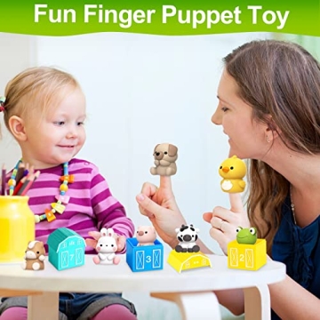 Learning Toy for Toddlers 1 2 3 Year Old, 10 Farm Animal Toys & 10 Barns, Counting, Matching & Sorting Montessori Educational Sensory Toys, Christmas Birthday Easter Gift for Baby Boy Girl 1-3