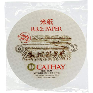 Cathay Fresh Spring Roll Rice Paper Wrappers 30 Sheets | Non-GMO, Gluten-Free, Low Carb, Natural Ing...