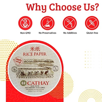 Cathay Fresh Spring Roll Rice Paper Wrappers - 30 Sheets