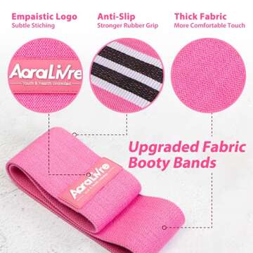 Aora Livre Fabric Resistance Bands Non Slip Booty Bands for Legs Butt Glute Squats Workout Exercise Bands for Women Indoor Fitness Gym …