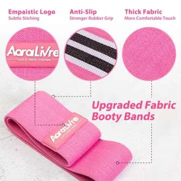 Aora Livre Fabric Resistance Bands Non Slip Booty Bands for Legs Butt Glute Squats Workout Exercise Bands for Women Indoor Fitness Gym …