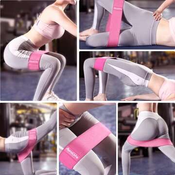 Aora Livre Fabric Resistance Bands Non Slip Booty Bands for Legs Butt Glute Squats Workout Exercise Bands for Women Indoor Fitness Gym …