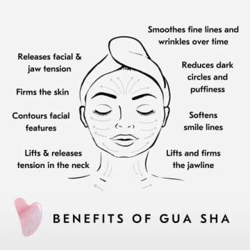 Mount Lai Rose Quartz Gua Sha Facial Tools, Facial Sculptor Skin Care Guasha Tool for Face and Body, Self Care Face Massager to Relieve Muscle Tension and Reduce Puffiness