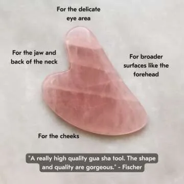 Mount Lai Rose Quartz Gua Sha Facial Tools, Facial Sculptor Skin Care Guasha Tool for Face and Body, Self Care Face Massager to Relieve Muscle Tension and Reduce Puffiness