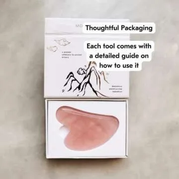 Mount Lai Rose Quartz Gua Sha Facial Tools, Facial Sculptor Skin Care Guasha Tool for Face and Body, Self Care Face Massager to Relieve Muscle Tension and Reduce Puffiness