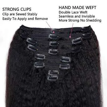 Mihugass Clip in Hair Extensions Real Human Hair Clip Ins 100% Unprocessed Brazilian Virgin Hair Clip Ins Kinky Straight Hair Clip ins for Women 8pcs with 18 Clips 120g Per Set (20inch)