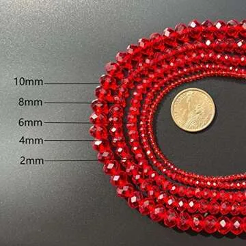JEBBO 1000pcs Red Glass Beads for DIY Jewelry Craft