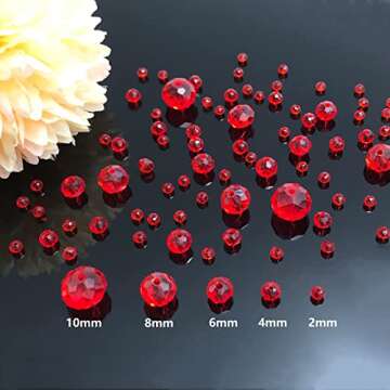 JEBBO 1000pcs Red Glass Beads for DIY Jewelry Craft