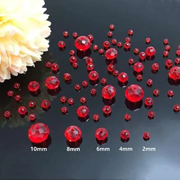 JEBBO 1000pcs Red Glass Beads for DIY Jewelry Craft