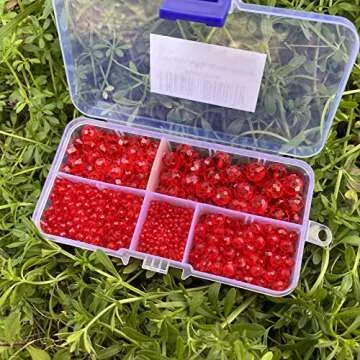 JEBBO 1000pcs Red Glass Beads for DIY Jewelry Craft