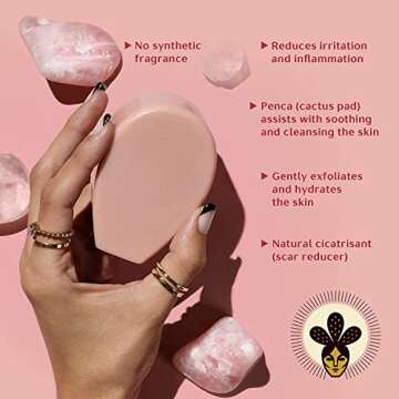 Nopalera Bar Soap, Jasmine Essential Oils - Natural Body and Face Cleanser, Moisturizing and Exfoliating, Soft Skin Care Made With Clean, Vegan Ingredients, 4 oz